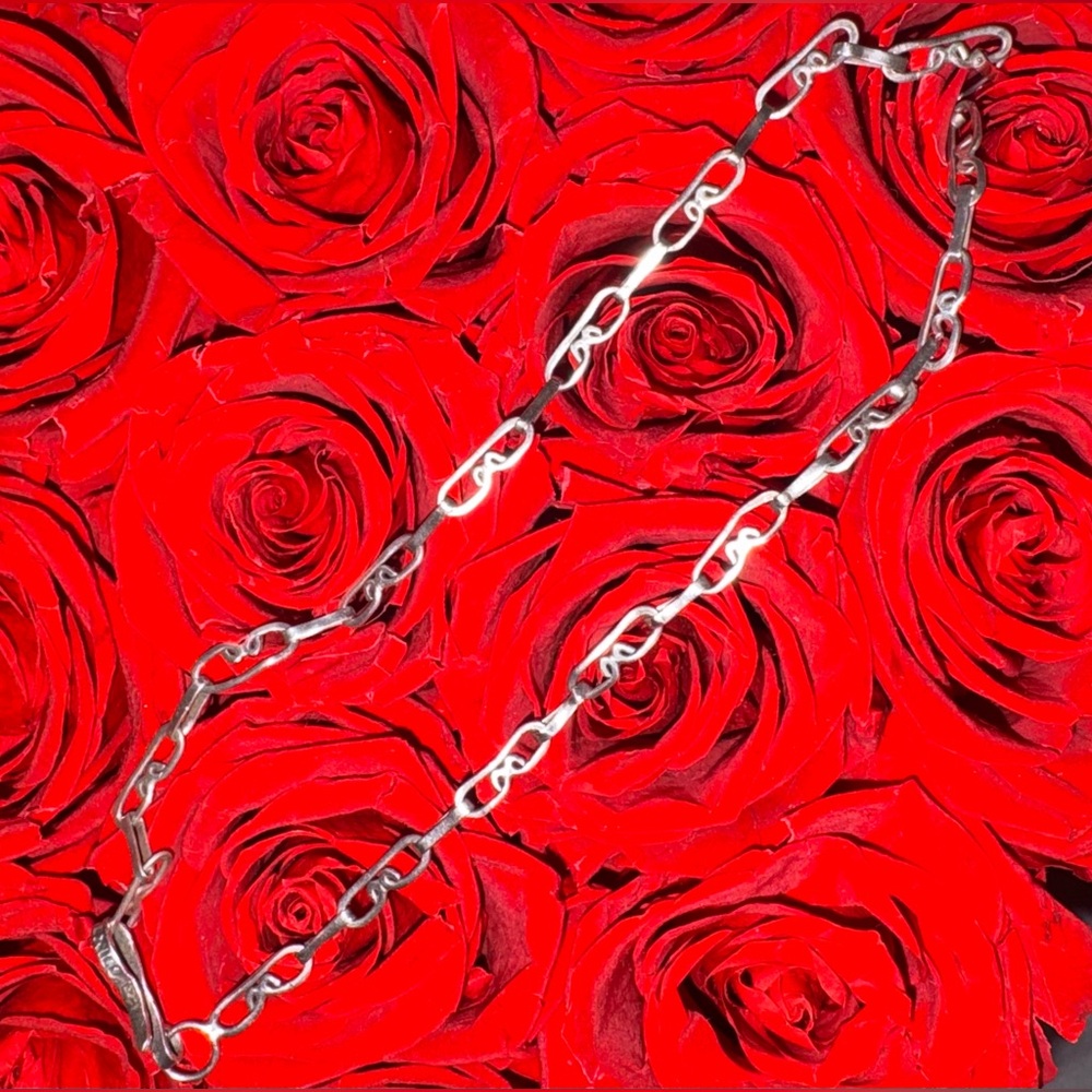 💥SALE Anklet 925 Mexico | Handcrafted Paperclip Silver Chain Anklet Hallmarked